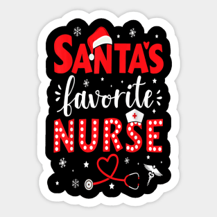 Santa Favorite Nurse Christmas Vibes Happy Holiday Sticker